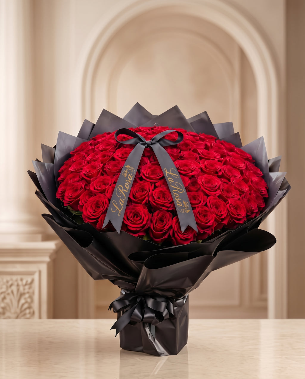 Crimson Crown Bouquet | 65 Premium Red Roses